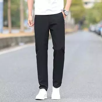 New Youth Ice Silk Men s Casual Pants Slim-fitting Small Straight Pants Men s Trousers Anti-wrinkle 28