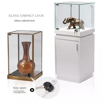 New Zinc Alloy Glass Door Lock Security Hardware Cabinet Door Lock Single/Double Door Punch-Free Cabinet Display Lock Showcase