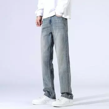 New Zipper New Straight Men Loose Simple Versatile Jeans Men 28