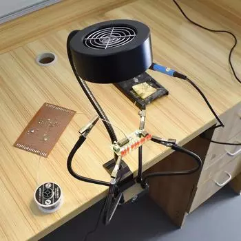 NEWACALOX Настольный зажим USB Сварочный инструмент для курения с 3 цветами светодиодной лампы Пайка Вытяжной вентилятор Фильтр для курительного устройства Инструмент чёрный