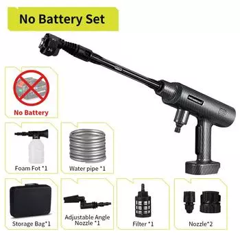 NEWBENY 200 бар 6 в 1 Бесщеточный пистолет для мойки автомобилей высокого давления 2 скорости Инструмент для полива и очистки сада для аккумулятора Makita 18V-21V 1xBattery