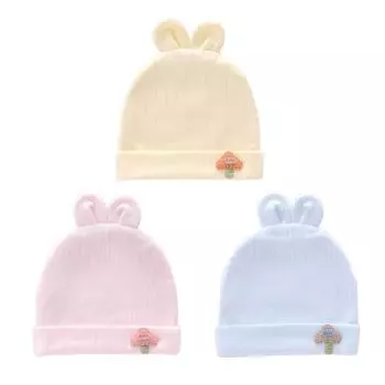 Шапочка для новорожденного, шапочка для младенца, хлопковая шапочка для кормления грудью, мягкая, дышащая, с рисунком, теплая, ветрозащитная шапочка для головы S for 0 to 3 months