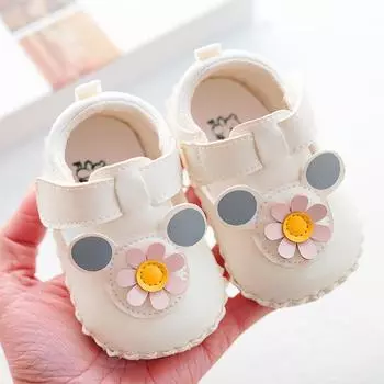 Newborn Children s Flower Soft Bottom Toddler Shoes Baby Shoes Anti Detachment Baby Shoes Autumn Soft Leather Anti Slip Shoes 14 11cm розовый