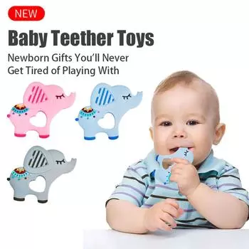 Прорезыватели для зубов для новорожденных, детские игрушки из пищевого силикона, облегчение прорезывания зубов, без BPA, подарки для новорожденных Other серый