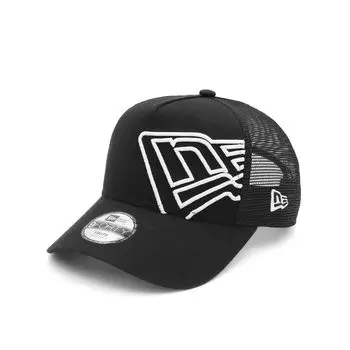 newera Kids Mesh Cap Youth 9FORTY Trucker 14666051 N840YA375 Black Black Flag Logo ONSPOTZ Custom Made Boys Girls Hat Kyu Forty A Frame 940