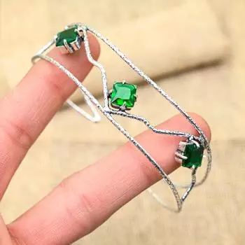 Невероятный хром-диопсид, драгоценный камень, ювелирный браслет ручной работы из стерлингового серебра 925 пробы для женщин