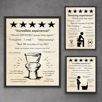 Невероятный туалетная моча, ремесло, цитата, печать, плакаты, удивительный опыт, настенная живопись на холсте, 5 звезд, декор для ванной комнаты, фотографии 21x30cm No Framed