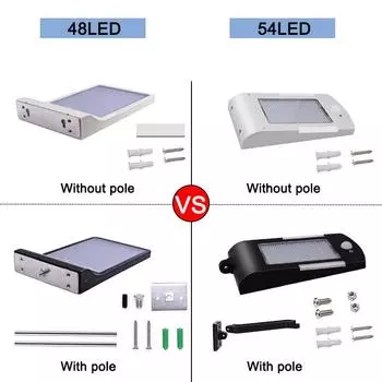 Newest 450LM 48 LED Solar Power Street Light PIR Motion Sensor Lamps Garden Security Lamp Outdoor Street Waterproof Wall Lights white body