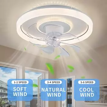 Newest Ceiling Fans light 360° Moving Head fan with Remote Control Led ceiling lamp for Living Room Dining Room Bedroom Hot 220V белый