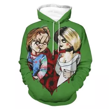 Newest Child s Play Chucky 3D Printed Oversized Hoodie Men Casual Hooded Sweatshirt American Horror Film Style Spring Streetwear 100