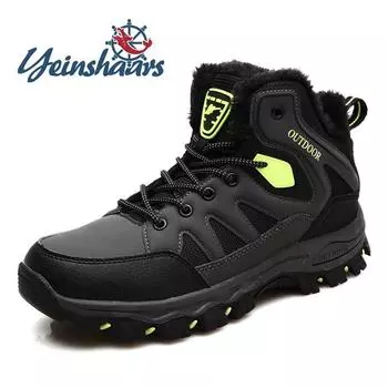 Newest Fashion Men Boots Lace-Up Winter Leather Snow Boots Men Tooling Outdoor Ankle Boots Casual Shoes Brand Male Warm Hiking Boot 40