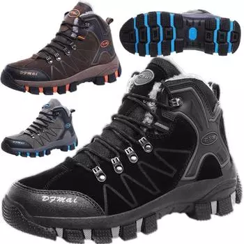 Новейшие зимние сноубутсы Holfredterse для мужчин, широкая посадка, кожаные ботильоны, уличные водонепроницаемые походные ботинки на шнуровке, большой размер 39-45 45