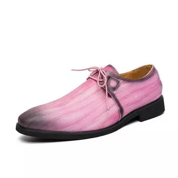 Новейшие мужские туфли Slip on Fashion Leather Men Loafers Brown Blue Pink Classice Shoes Retro Business Shoes Zapatos De Hombre 6 коричневый