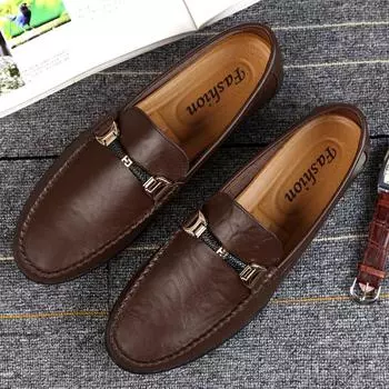 Newest Men Loafers Man Moccasins Slip On Flats Male Casual Genuine Leather Mens Shoes Breathable Luxury Brand Driving Shoes Black 37