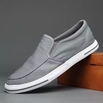 Новейшая мужская вулканизированная обувь, обувь-лоферы слипоны, дышащие кроссовки в корейском стиле, балетки, модная мужская повседневная парусиновая обувь 39