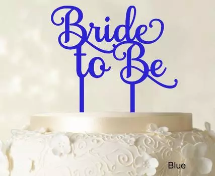 Невеста, чтобы быть Свадебный торт Топпер Синий торт Топпер Свадебный торт украшение Доступно 6 -7 дюймов 6-7 Inches синий