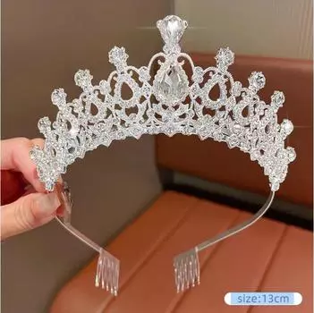 Невеста свадебная тиара корона аксессуары для волос женская фотостудия сплав горный хрусталь корона тиара аксессуары