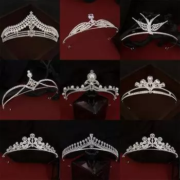 Невеста Свадебная тиара в стиле барокко на день рождения корона из сплава со стразами повязка на голову корона праздничный аксессуар для волос для выступлений