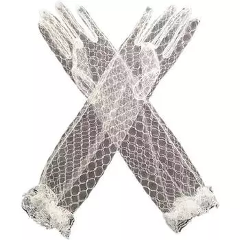 Невеста Тонкие кружевные перчатки Длинные свадебные аксессуары Перчатки