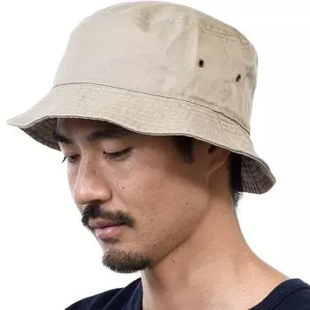 NEWHATTAN CLASSIC BUCKET HAT Classic Bucket Hat Plain Simple (New Hattan) (L/XL, khaki) [Item] хаки