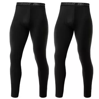 [NEWHEY] Мужские спортивные леггинсы, комплект из 2 предметов, компрессионное белье [Защита от ультрафиолета, впитывание пота, быстросохнущие] леггинсы Power Stretch, застежка спереди,