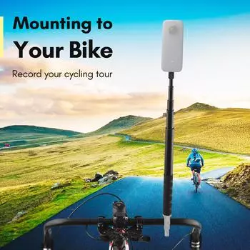 Невидимая палка для селфи Andoer, винт 1/4 дюйма, 28 см 110 см, регулируемая длина с мини-настольным штативом Selfie Stick Only чёрный