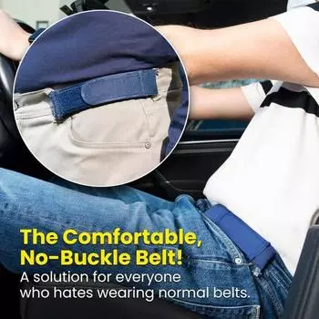 Невидимая пряжка, застежка ремня, дизайн ленты, эластичный ленивый ремень, невидимая эластичная лента, джинсовый ремень унисекс, противоскользящий пояс S темно-синий