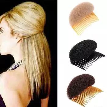 Невидимая пуховая подушка для волос, бесшовный пучок, инструмент для укладки волос, губка, зажим для пучка для женщин L чёрный