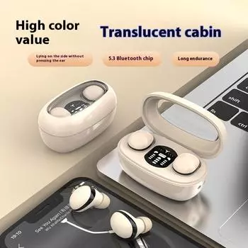 Невидимая ультраминиатюрная беспроводная Bluetooth-гарнитура в ухе, скрытая настоящая беспроводная ультрадолгая HD-гарнитура для звонков чёрный