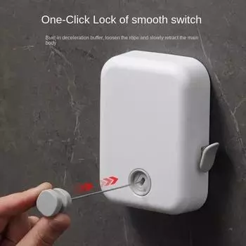 Невидимая веревка для белья, подвесная веревка для одежды, веревка для артефакта, внутренняя без дырокола, выдвижная вешалка для ванной комнаты, балкона белый