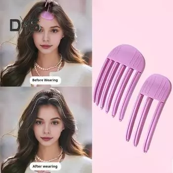 Невидимая заколка для волос, пластиковая расческа для естественного объема, пушистая укладка, приподнимающая корни волос, термостойкая расческа для укладки волос S розовый
