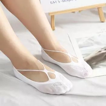 Невидимые ажурные носки-тапочки из сплошного цветного кружева, сетчатые носки, женские носки-лодочки телесный