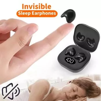 Невидимые беспроводные наушники для сна TWS Bluetooth 5.3 Наушники Скрытые наушники Стереогарнитура с шумоподавлением Сенсорное управление Спортивная ушная гарнитура