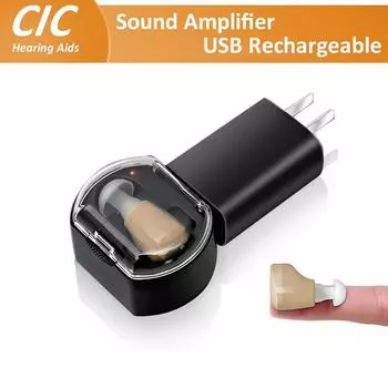 Невидимые беспроводные слуховые аппараты для глухоты, перезаряжаемые в уши инструменты для оказания первой помощи, мини-усилитель звука CIC