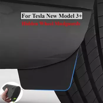 Невидимые брызговики для Tesla Model 3 Highland 2024, скрытые брызговики для колес, мягкие брызговики из термопластичного эластомера, передние и задние крылья, автомобильные аксессуары