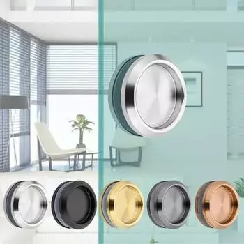 Невидимые дверные ручки Ручка для ящика шкафа Ручка из нержавеющей стали Встроенные скрытые ручки для шкафа Ручка для раздвижной двери серебряный