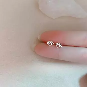 Невидимые маленькие серьги-гвоздики для женщин. Простые и маленькие позолоченные серьги в форме кошачьего когтя. Личность. серебряный