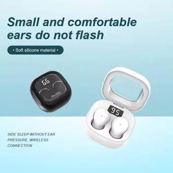 Невидимые мини-наушники для сна, беспроводные наушники Bluetooth, внутриканальные наушники TWS с микрофоном и шумоподавлением, музыкальные наушники HIFI белый