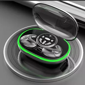 Невидимые наушники для сна, беспроводные наушники Bluetooth 5.3, водонепроницаемые наушники с шумоподавлением, TWS, гарнитуры с сенсорным управлением и микрофоном чёрный