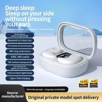 Невидимые наушники для сна Bluetooth 5.3 Наушники Беспроводные наушники с шумоподавлением Водонепроницаемые спортивные наушники чёрный