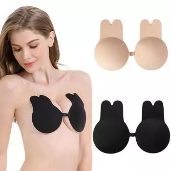 Невидимый бюстгальтер с заячьими ушками, приподнимающий грудь, застежка спереди, антипровисающий бюстгальтер M