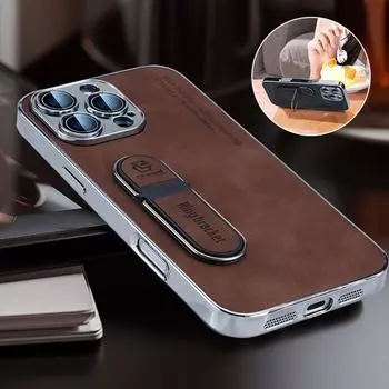 Невидимый чехол-подставка с кольцом для iPhone 16 15 14 13 12 11 16 Plus 16 Pro Max с защитой от отпечатков пальцев, матовая искусственная кожа, устойчивая к падению iPhone 11 Pro Max чёрный