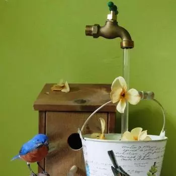 Невидимый поплавковый кран, украшение для фонтана, металлический плавающий кран, праздничный подарок, невидимый излив для сада золотистый