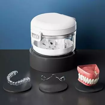 Невидимый ящик для хранения брекетов Ящик для ортодонтических ретейнеров Портативный ортодонтический аппарат Коробка для чистки зубов во время отпуска синий