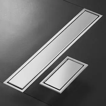 Невидимый слив для плитки, черный, серебристый, матовый, золотой, из нержавеющей стали 304, для ванной комнаты, для душа, длинный линейный слив, боковой слив для пола 10x20cm