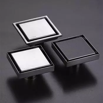 Невидимый слив для пола из нержавеющей стали 304, черный матовый слив для душа в ванной, квадратный фильтр для отходов, сливы для пола 10/11/12/15 см