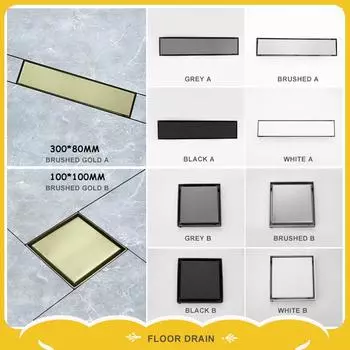 Невидимый слив из нержавеющей стали, черная плитка, встроенный слив для пола, дезодорант для душа, слив для пола, ванная комната, кухонные принадлежности