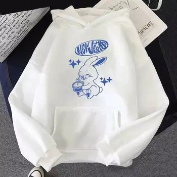 NewJeans Tokki Bunnies, подарок на день рождения, толстовка для женщин/мужчин, Harajuku, эстетические толстовки с графическим рисунком, унисекс, осень-зима, с капюшоном, Sudaderas XS белый