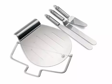 Newline NY Stainless Steel Cake Customizing Decorating Serving Set of Cake Server Lifter Slicer Straight Offset Icing Frosting Spatula 5, & (5 pcs)