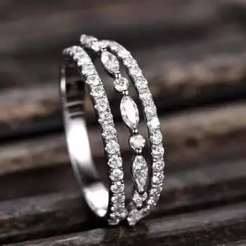 Newly Fancy Women Finger-rings with Dazzling White Cubic Zirconia Wedding Marriage Party Ring Fashion Jewelry 7